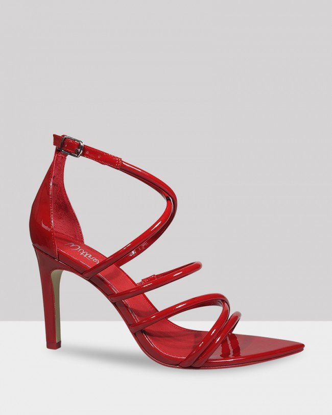 Wittner Reaghan Red Patent Open Toe Stiletto Heel Sandal