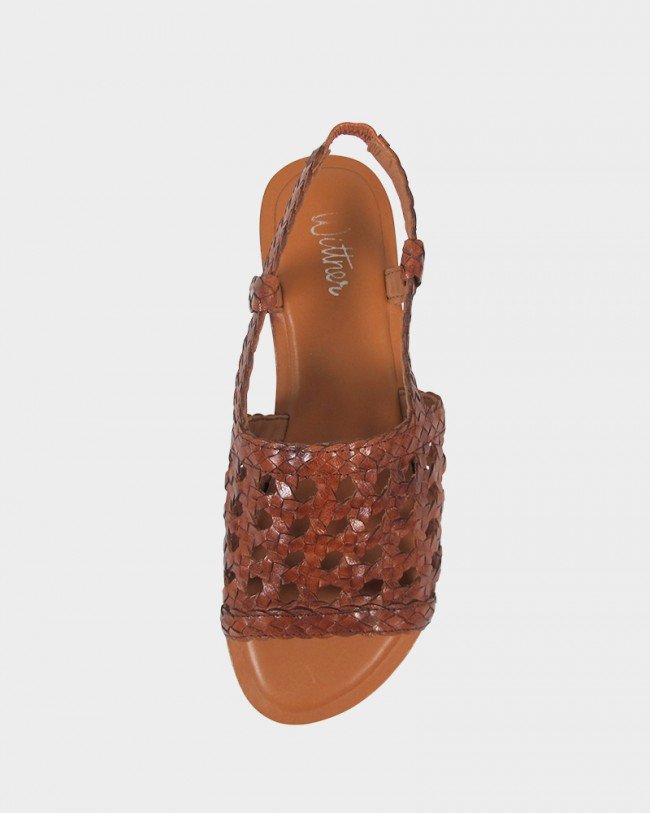 Wittner Izar Cognac Weave Flat Sandal