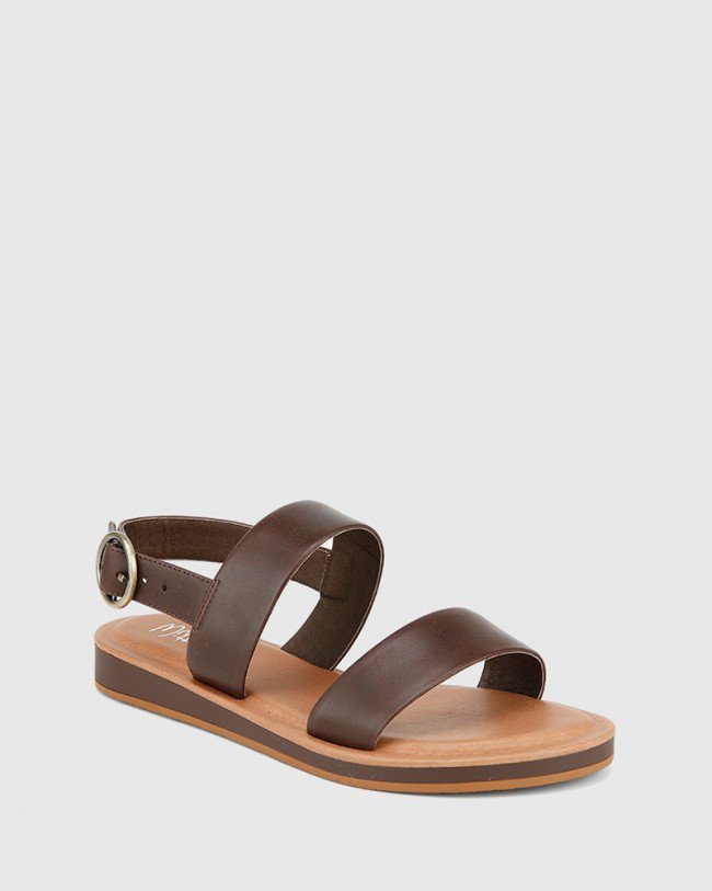 Wittner Elissa Chocolate Leather Flat Sandal