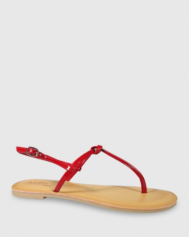 Wittner Frisco Red Mirror Patent Flat Sandal