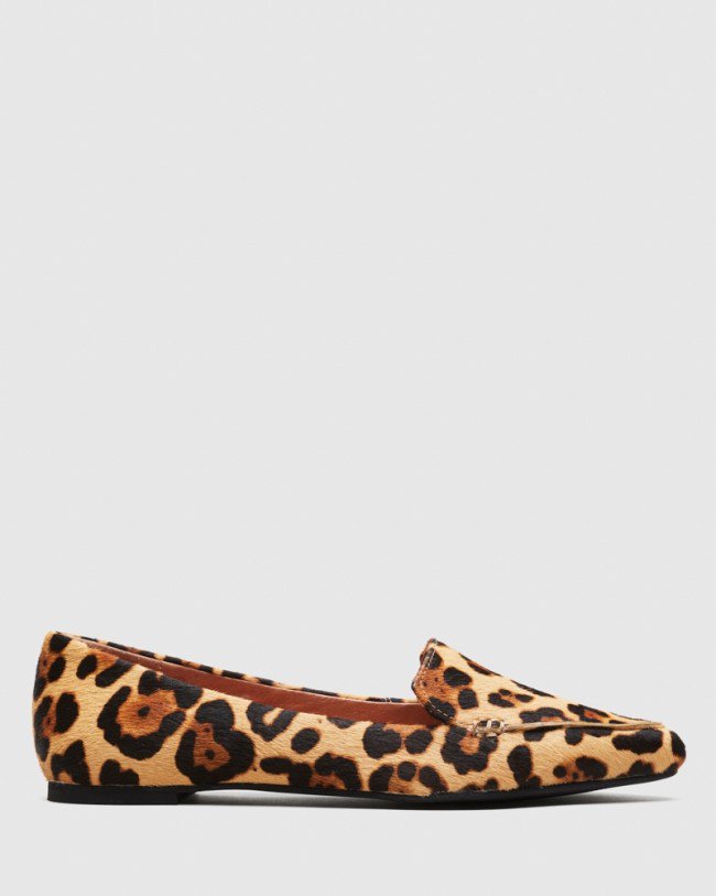 Wittner Packhamm Leopard Print Pony Hair Pointed Toe Loafer