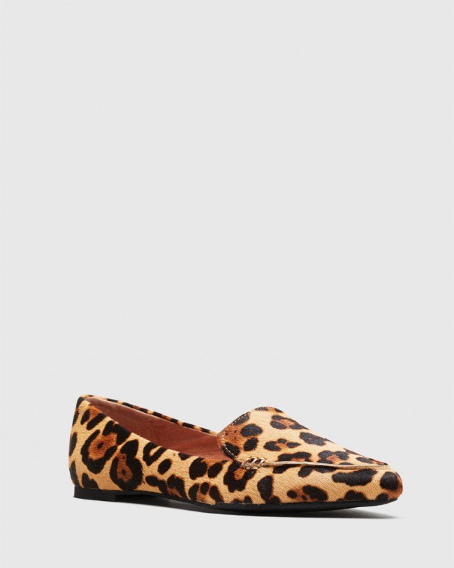 Wittner Packhamm Leopard Print Pony Hair Pointed Toe Loafer
