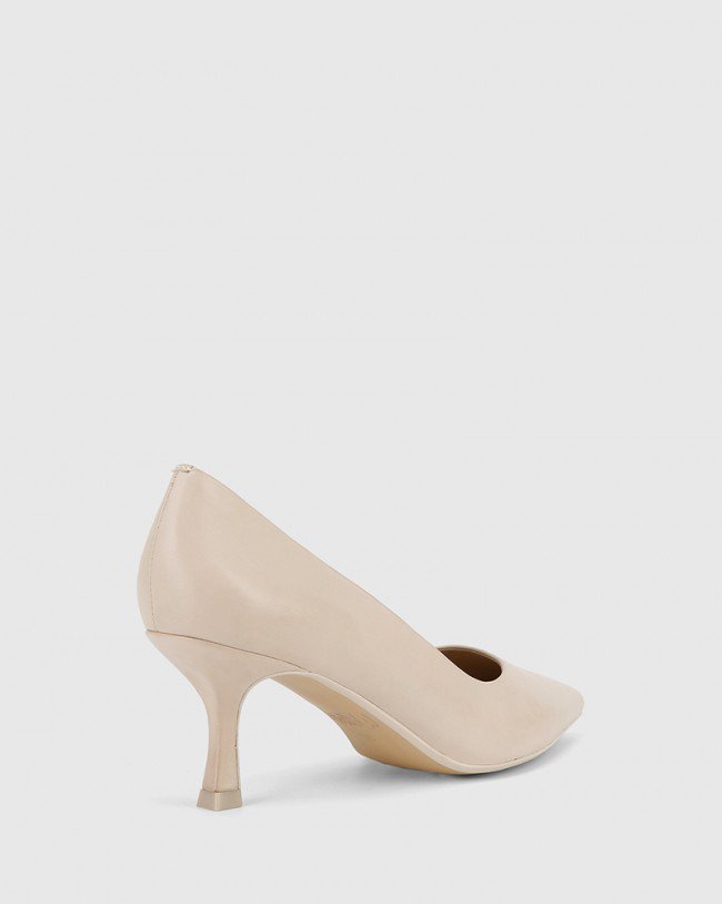 Wittner Daiko Ivory Leather Stiletto Heel Point Toe