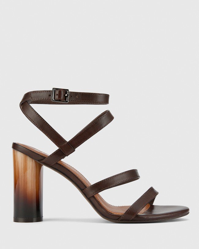 Wittner Roger Chocolate Leather Block Heel Sandal