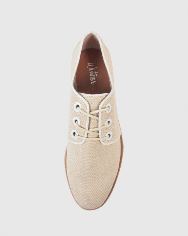 Wittner Manual Nude Woven Fabric Brogue