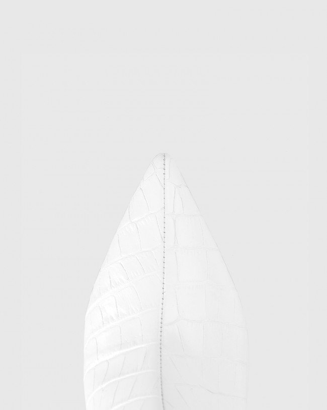 Wittner Derova White Croc Print Leather Stiletto Heel Ankle Boot