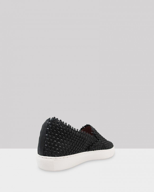 Wittner Brent Black Weave Slip On Sneaker