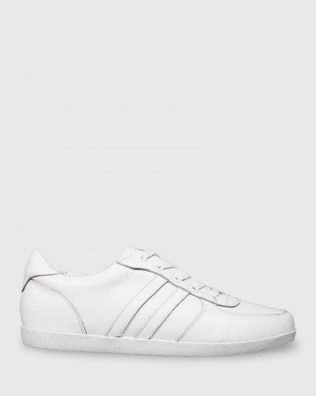 Wittner Dannetta White Leather Lace Up Sneaker