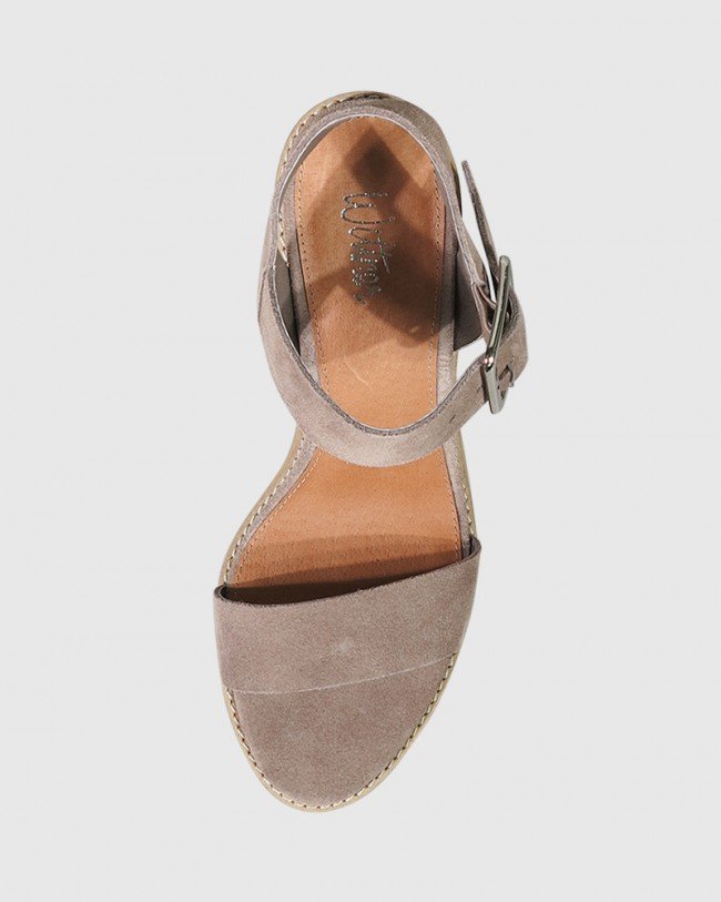 Wittner Fantine Stone Suede Block Heel Sandal