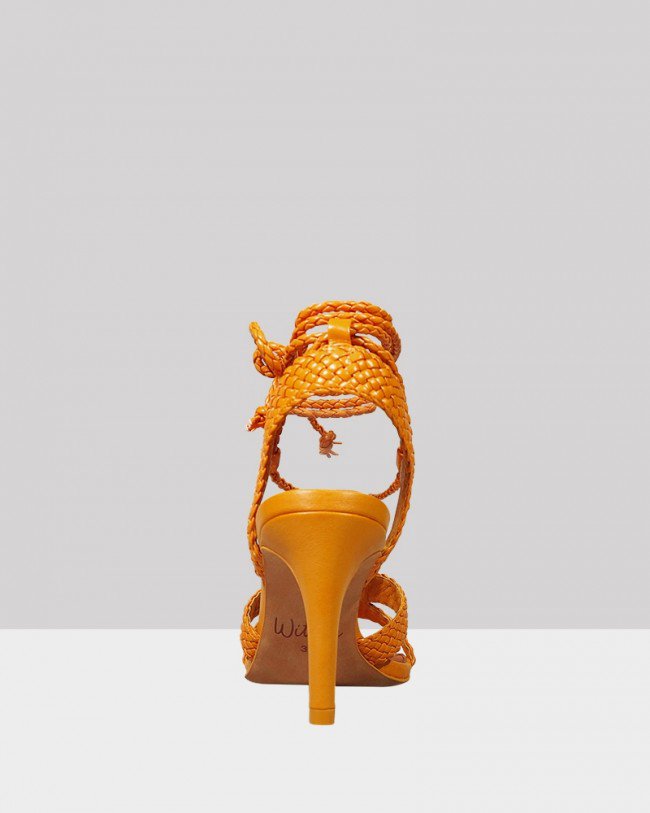Wittner Ibitha Goldfish Yellow Weave Stiletto Heel Sandal