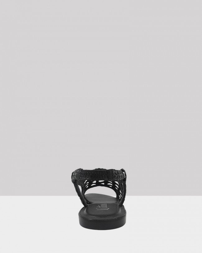 Wittner Izar Black Weave Flat Sandal