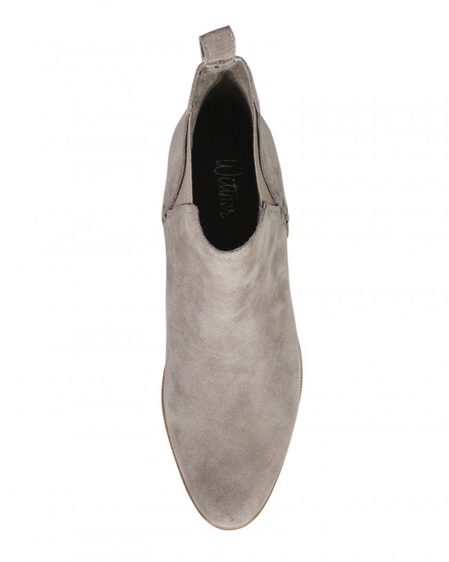 Wittner Gilmore Grey Stone Suede Elasticated Gusset Chelsea Ankle Boot