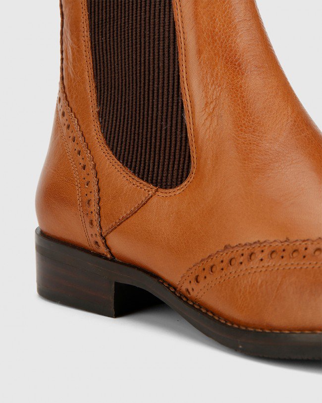 Wittner Camilo Dark Cognac Scotch Leather Ankle Boot