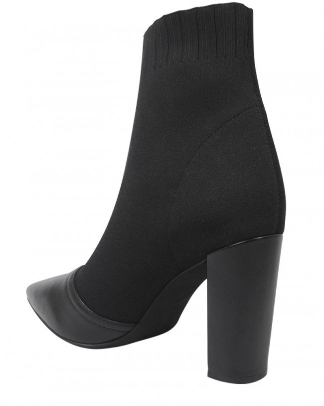 Wittner Heera Black Stretch Knit High Heel Ankle Boot