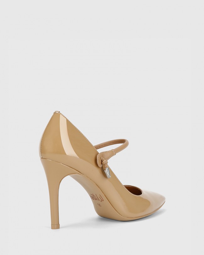 Wittner Hanner Taupe Patent &  Leather Stiletto Heel