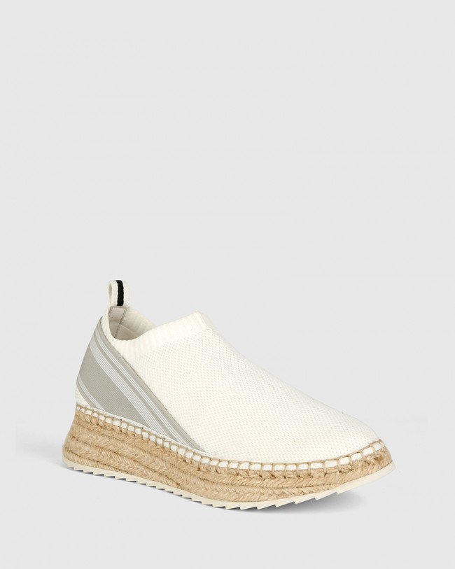 Wittner Arlott White Knit Espadrille Sneaker