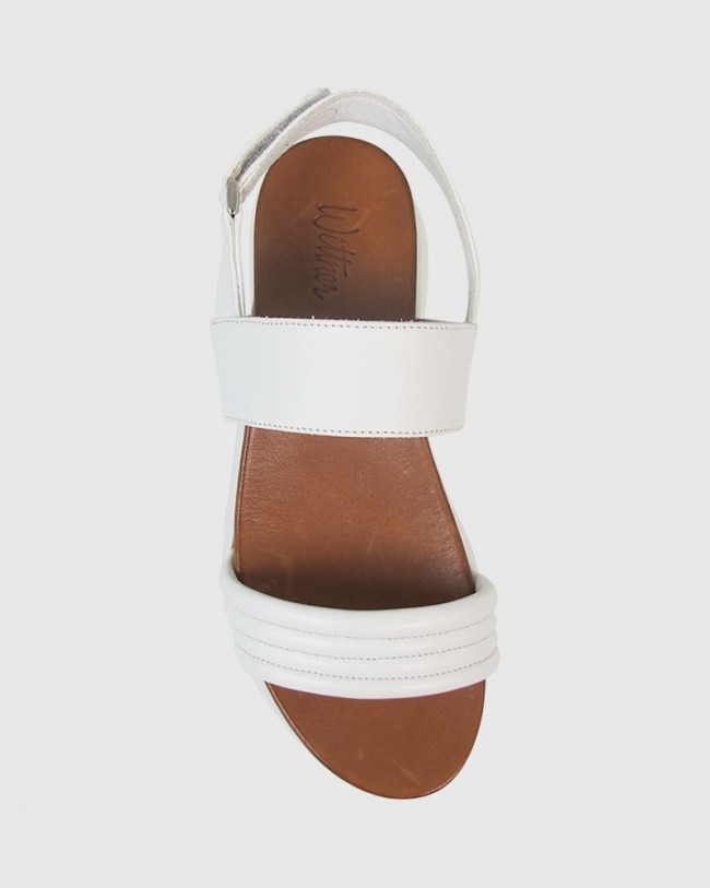 Wittner Kenya White Leather Open Toe Flatform Sandal