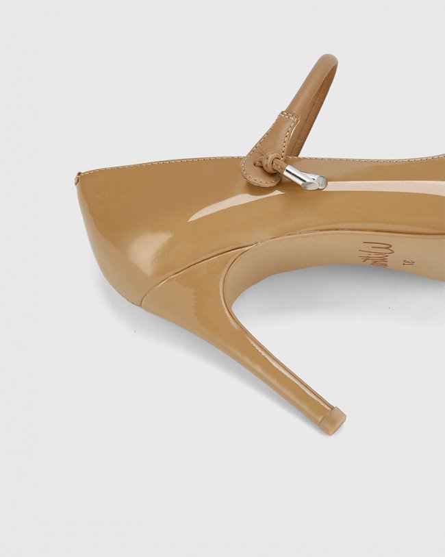Wittner Hanner Taupe Patent &  Leather Stiletto Heel