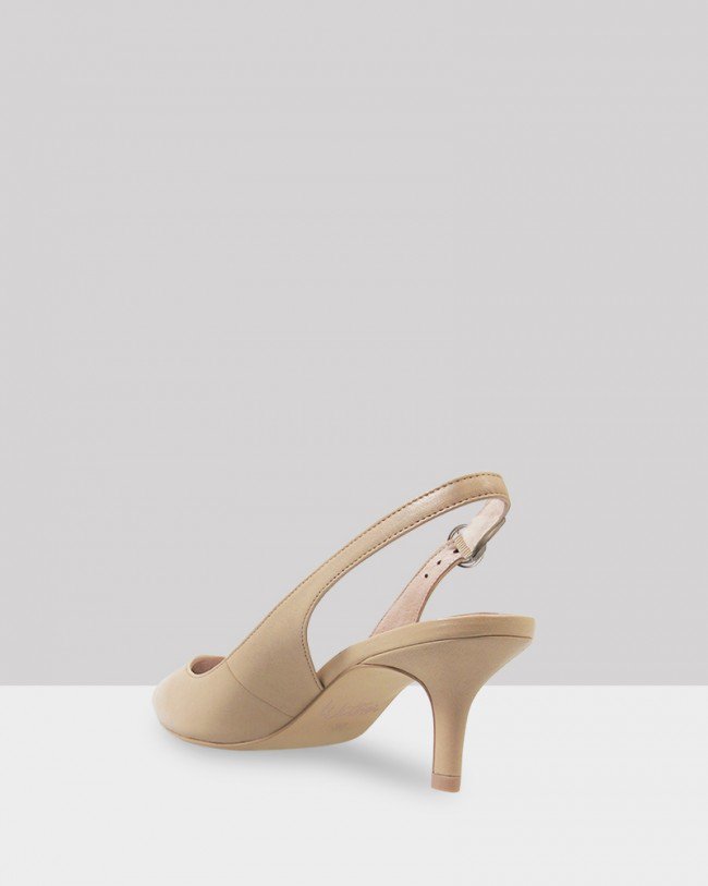 Wittner Nancie Honey Leather Pointed Toe Slingback Mid Heel