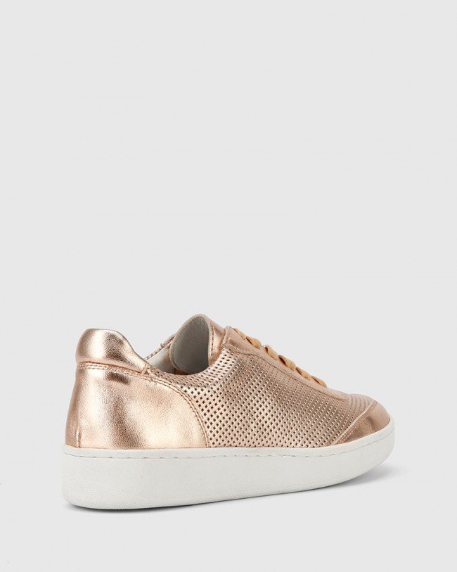 Wittner Grady Rose Gold Metallic Leather Sneaker