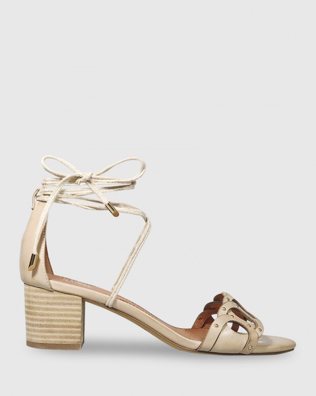 Wittner Augusta Tan Leather Block Heel Sandal