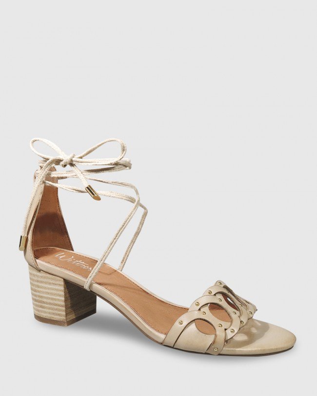 Wittner Augusta Tan Leather Block Heel Sandal
