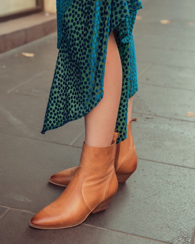 Wittner Kansas Coconut Leather Western Style Ankle Boot
