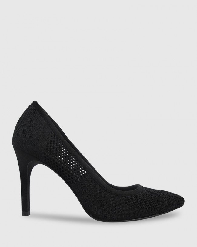Wittner Harman Black Knit Pointed Toe Stiletto Heel