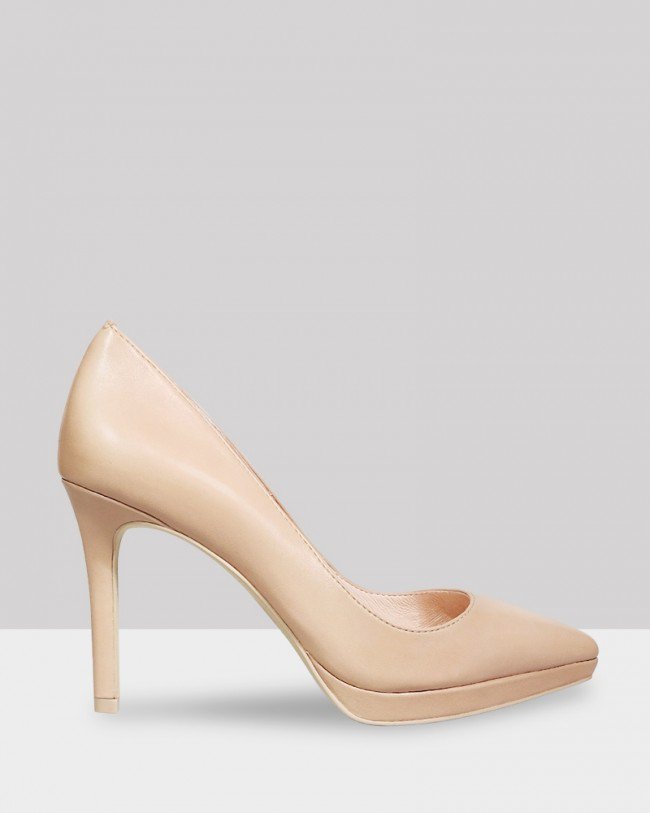 Wittner Veno Nude Leather Pointed Toe Stiletto Heel