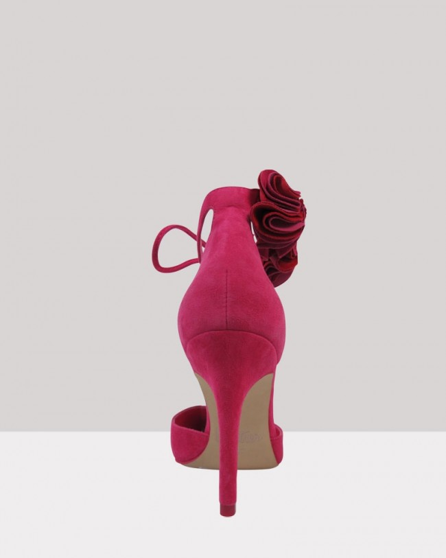 Wittner Helenka Hot Pink Suede Flower Detail Stiletto Heel