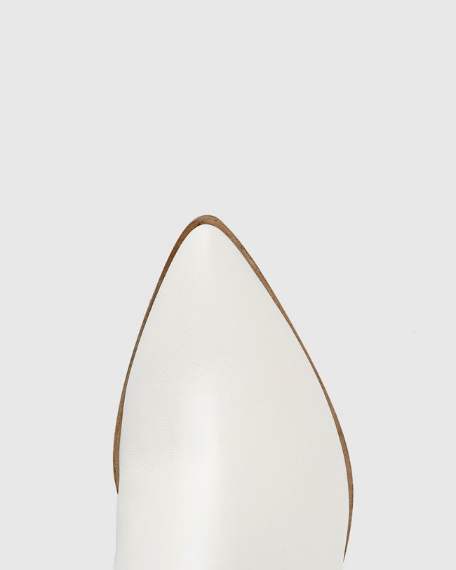 Wittner Preslee White Leather Block Heel Long Boot