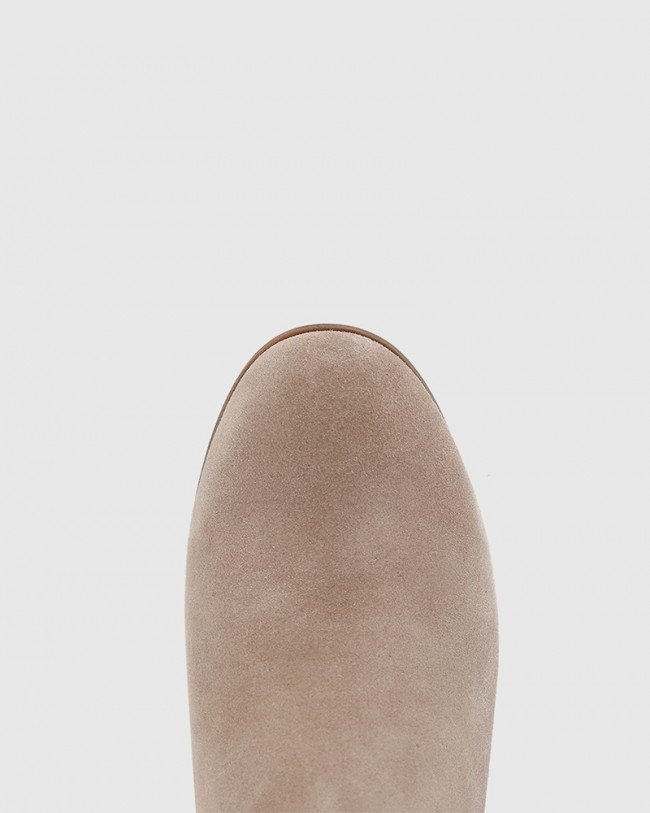 Wittner Daley Stone Suede Round Toe Double Gusset Ankle Boot