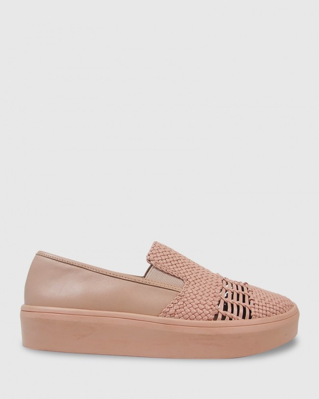 Wittner Delmont Nude Leather Slip On Sneaker