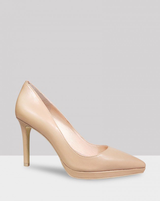 Wittner Veno Nude Leather Pointed Toe Stiletto Heel