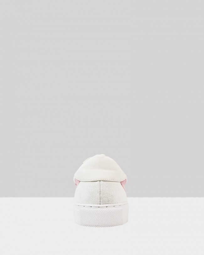 Wittner Danton White Canvas Pink & Red Stripe Sneaker