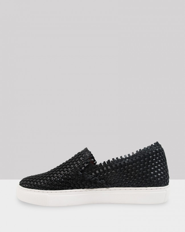 Wittner Brent Black Weave Slip On Sneaker