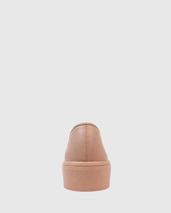Wittner Delmont Nude Leather Slip On Sneaker