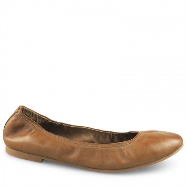 Wittner Cedric Brandy Leather Elasticated Ballet Flat
