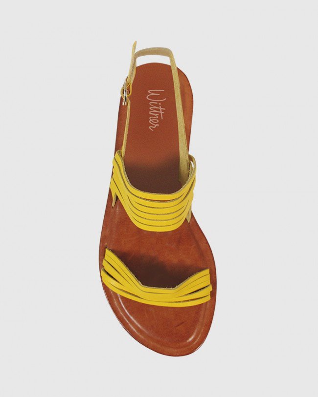Wittner Evelyn Canary Yellow Leather Sandal