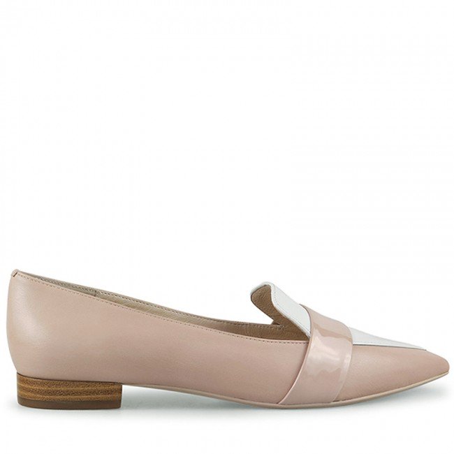Wittner Maisy Nude Leather Pointed Toe Loafer