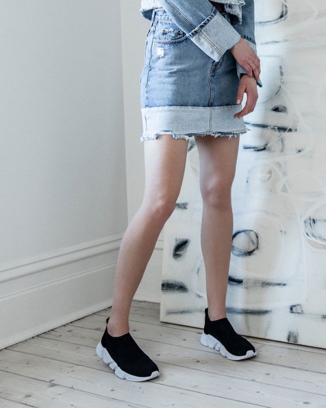 Wittner Del Black Mesh Slip On Sneaker