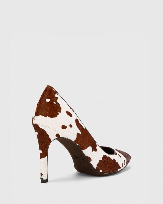 Wittner Hilson Cow Print Hair On Leather Stiletto Heel