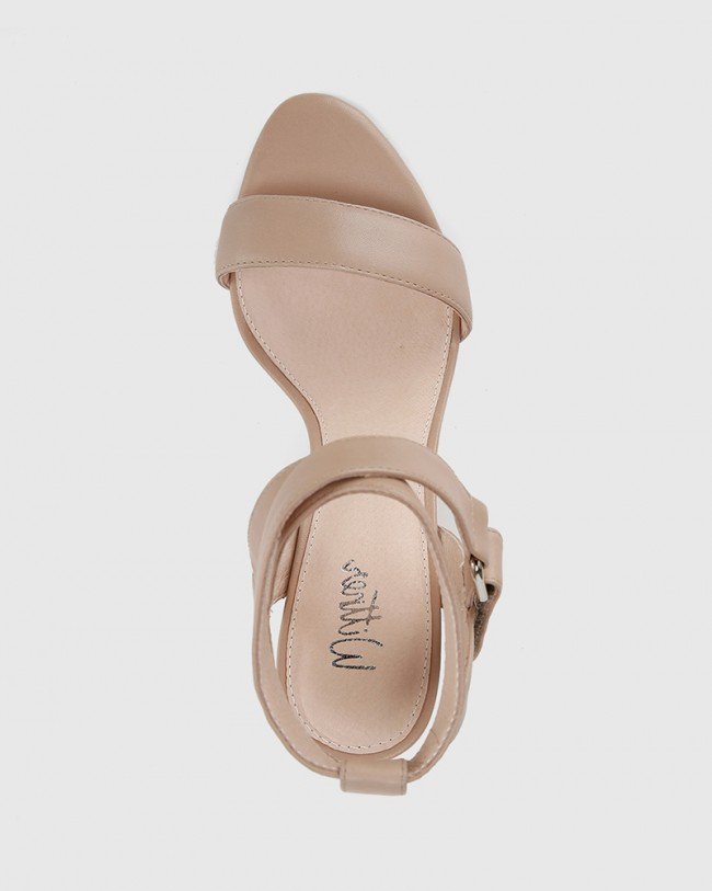 Wittner Ralexx 2 Nude Leather Block Heel Sandal