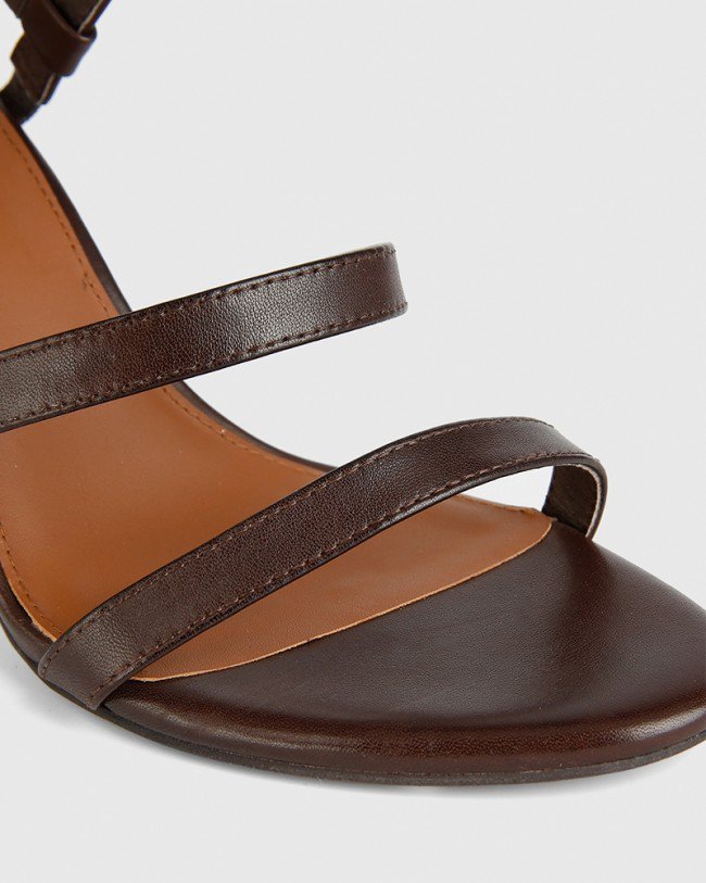 Wittner Roger Chocolate Leather Block Heel Sandal