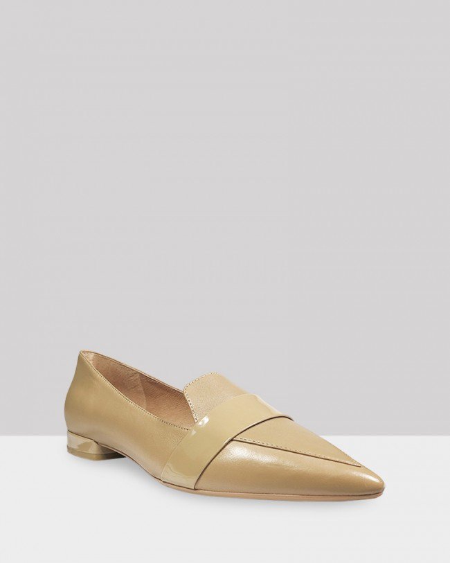 Wittner Maisy Taupe Leather Pointed Toe Loafer