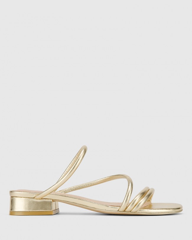 Wittner Bec Gold Capri Leather Open Toe Sandal
