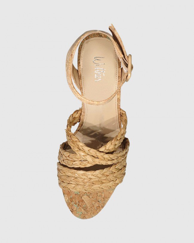 Wittner Nalani Natural Raffia Weave & Cork Sandal