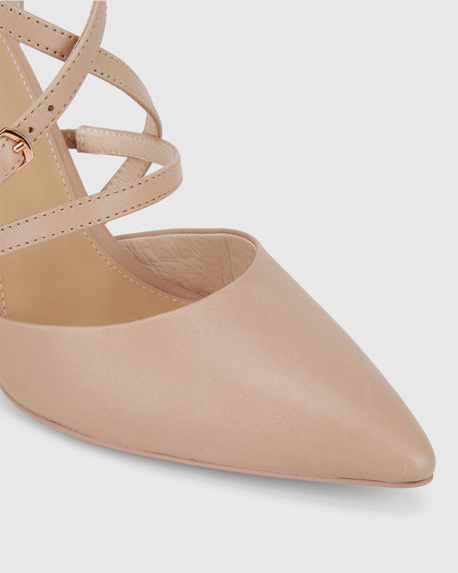 Wittner Hanisha Nude Leather Pointed Toe Stiletto Heel