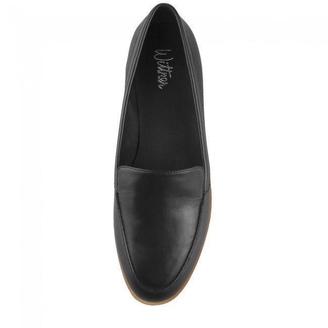 Wittner Havarra Black Leather Square Toe Loafer