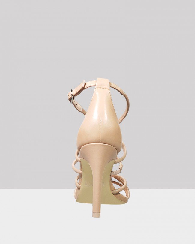 Wittner Reaghan Nude Leather Open Toe Stiletto Heel Sandal